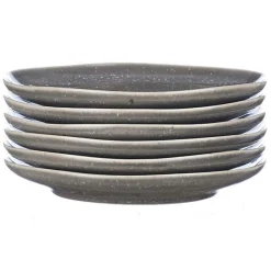 Bjorn Assiettes^6 Assiettes en Grès Stellar gris/anthracite - D.18 cm