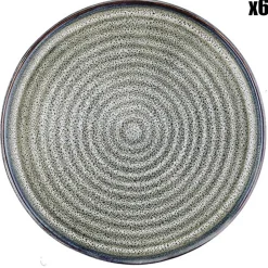 6 Assiettes en Grès Zen gris/bleu - D.17 cm-Bjorn New