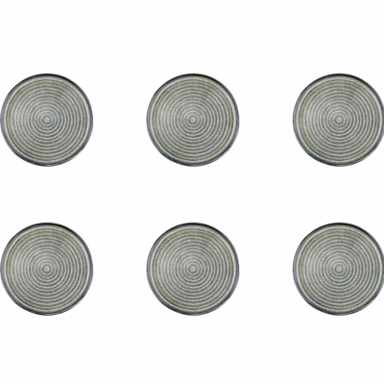 6 Assiettes en Grès Zen gris/bleu - D.17 cm-Bjorn New