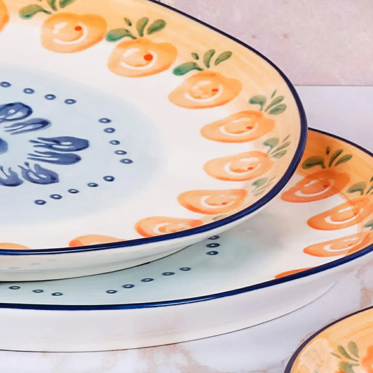 4 Assiettes en Porcelaine Napoli multicolores - D.20 cm-Bjorn Best