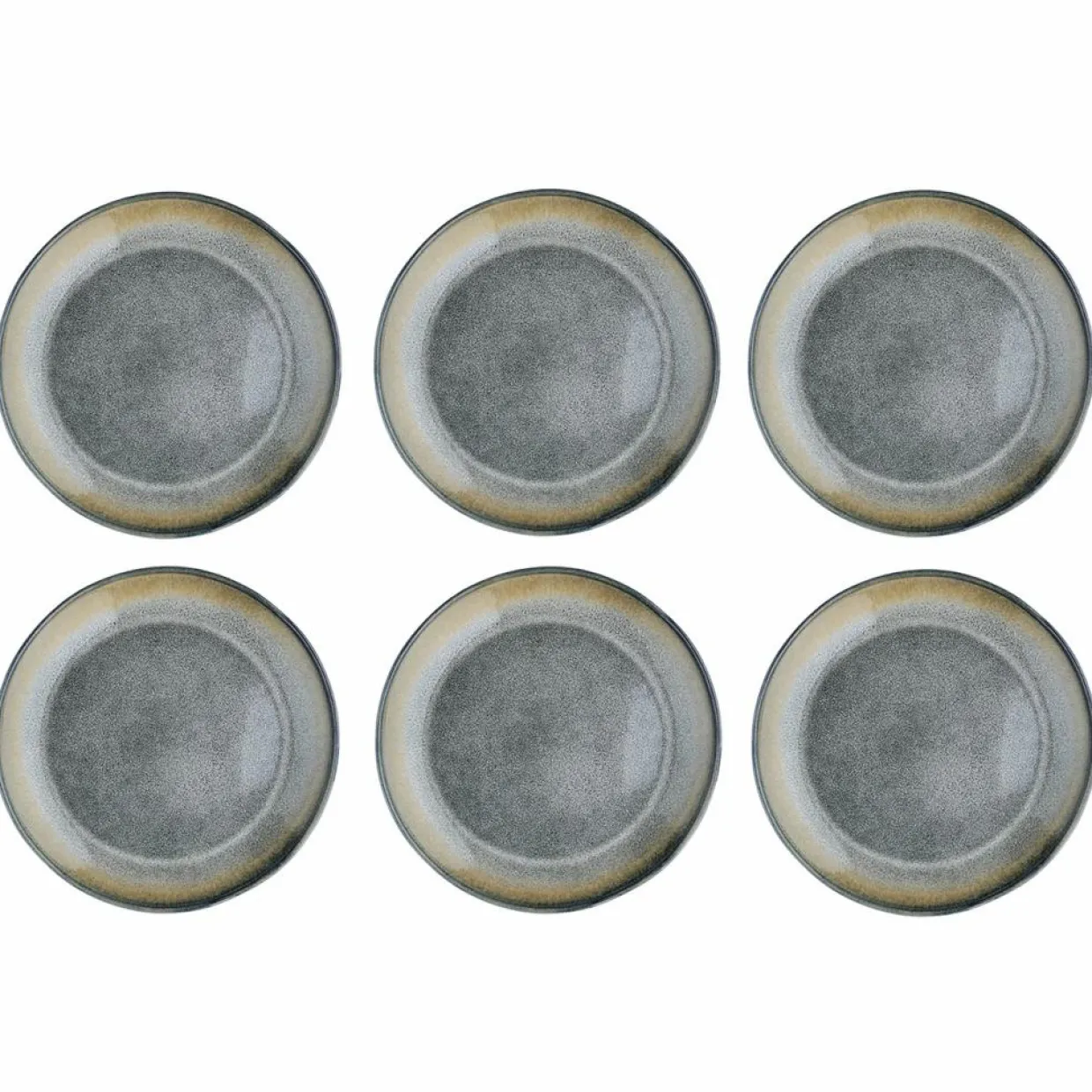 6 Assiettes Genesis bleu/gris kaki - D.27 cm-Bjorn Discount