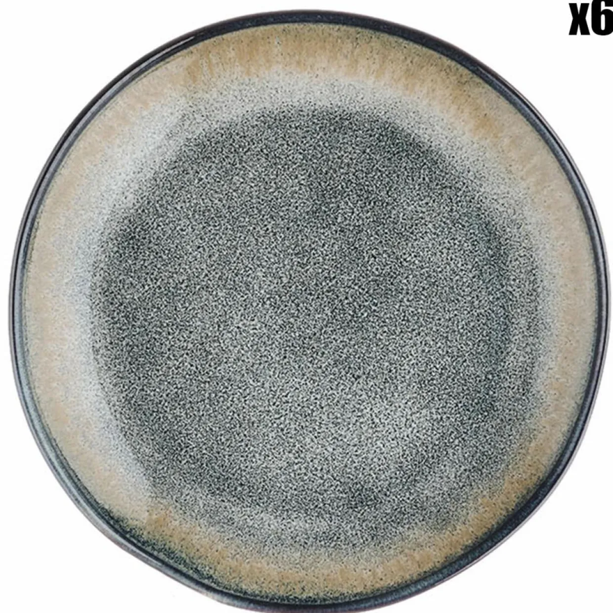 Bjorn Assiettes^6 Assiettes Genesis bleu/gris kaki - D.20.5 cm