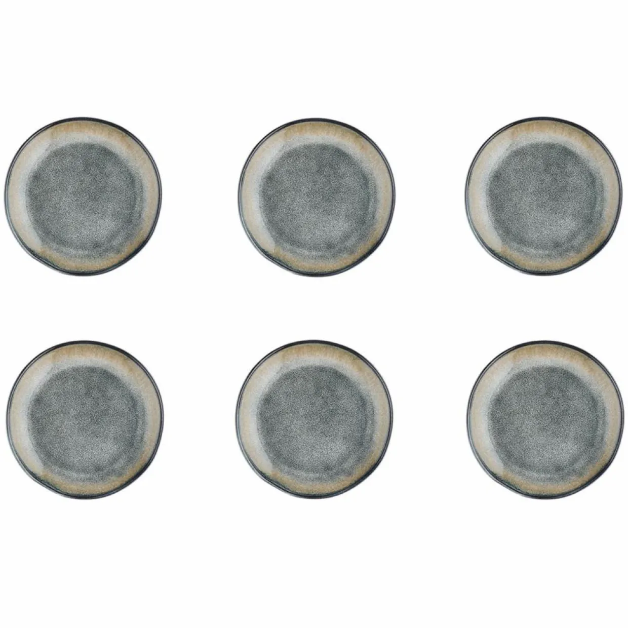 Bjorn Assiettes^6 Assiettes Genesis bleu/gris kaki - D.20.5 cm