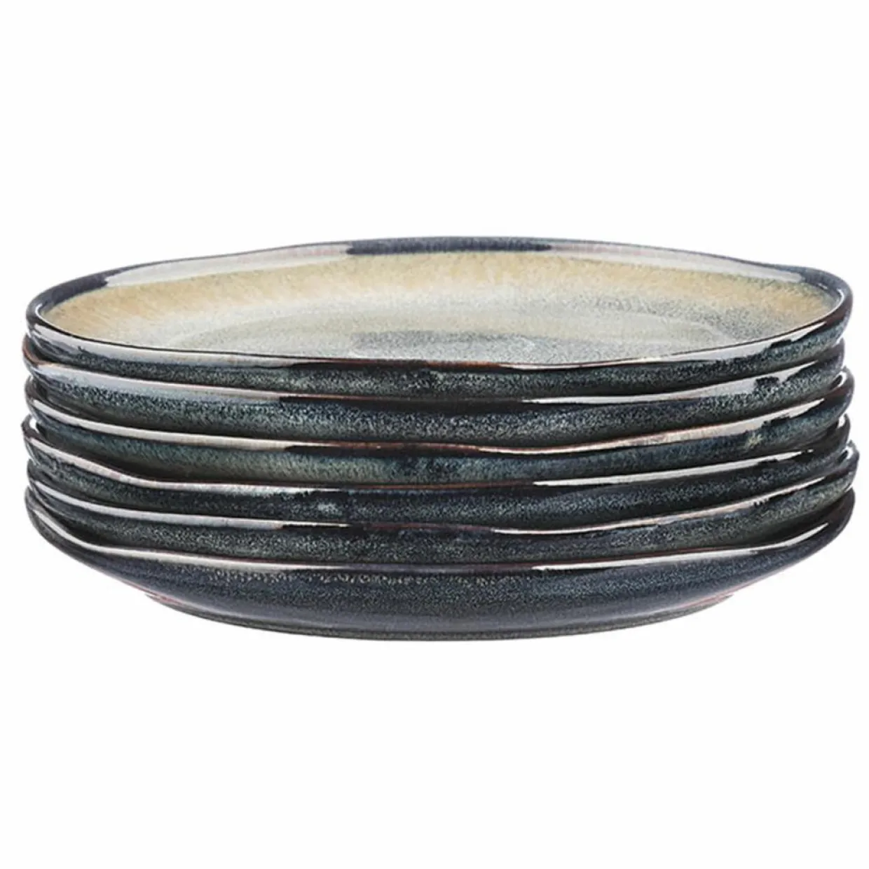 Bjorn Assiettes^6 Assiettes Genesis bleu/gris kaki - D.20.5 cm