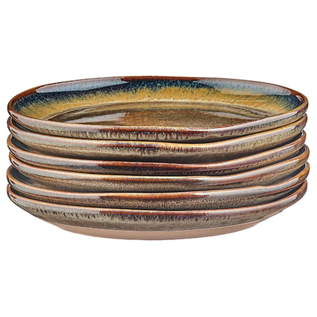 6 Assiettes Genesis marron volcanique - D.16 cm-Bjorn Hot