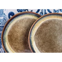 6 Assiettes Genesis marron volcanique - D.16 cm-Bjorn Hot