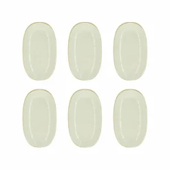 Novastyl Assiettes^6 Assiettes OvalesNuance 23.5X13.5Cm EnPorcelaine Blanc