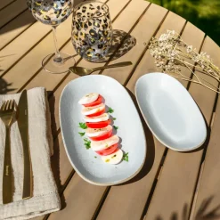 Novastyl Assiettes^6 Assiettes OvalesNuance 23.5X13.5Cm EnPorcelaine Blanc