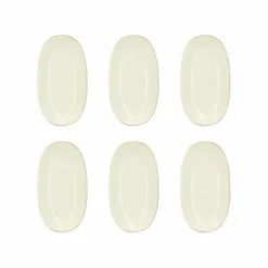 Novastyl Assiettes^6 Assiettes OvalesNuance 19X10.5Cm EnPorcelaine Blanc