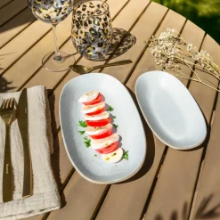 Novastyl Assiettes^6 Assiettes OvalesNuance 19X10.5Cm EnPorcelaine Blanc