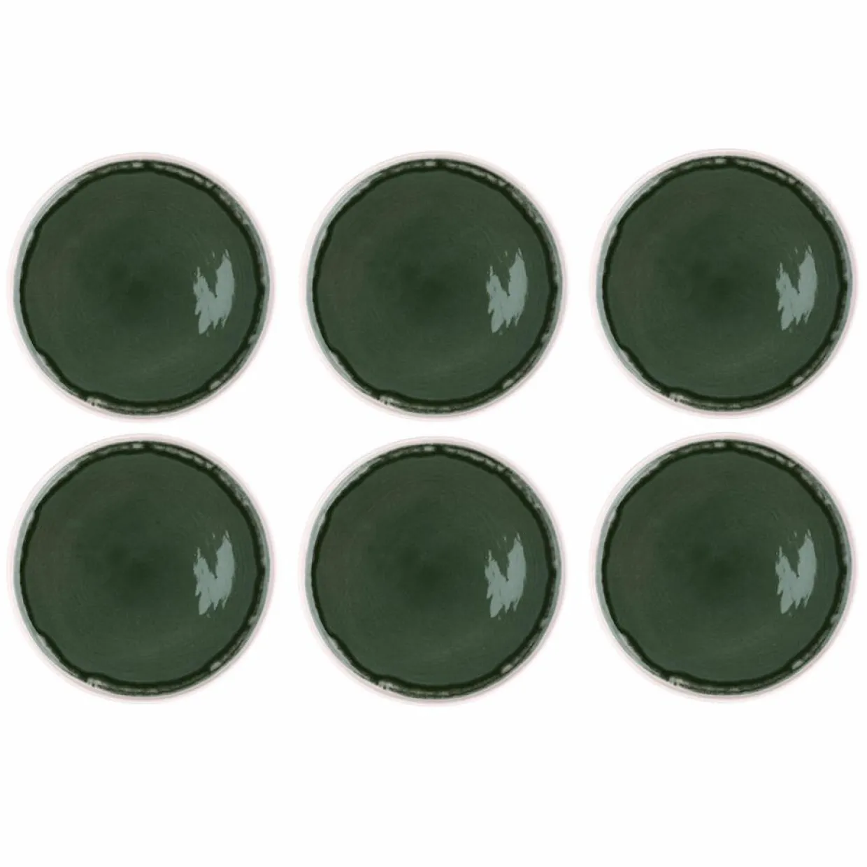 Bjorn Assiettes^6 Assiettes Oxygen gris/vert bouteille/beige - D.27 cm