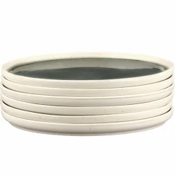 6 Assiettes Oxygen gris/vert bouteille/beige - D.21.5 cm-Bjorn Best