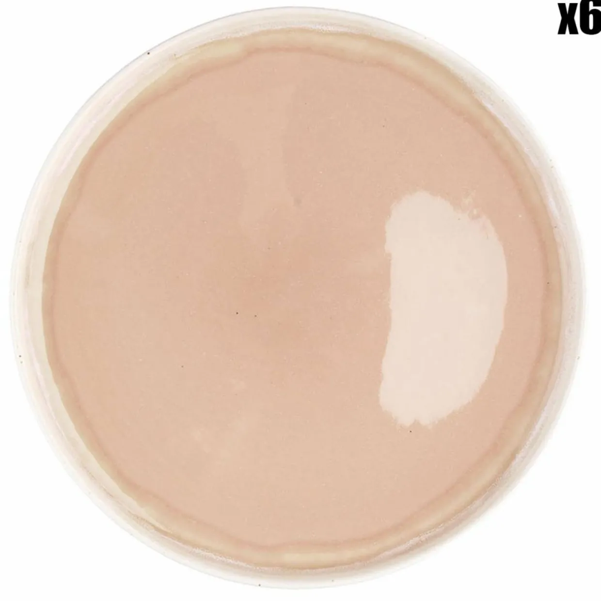 6 Assiettes Oxygen rose poudre/beige - D.27 cm-Bjorn Online
