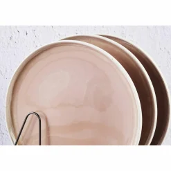 6 Assiettes Oxygen rose poudre/beige - D.27 cm-Bjorn Online
