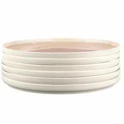 6 Assiettes Oxygen rose poudre/beige - D.27 cm-Bjorn Online