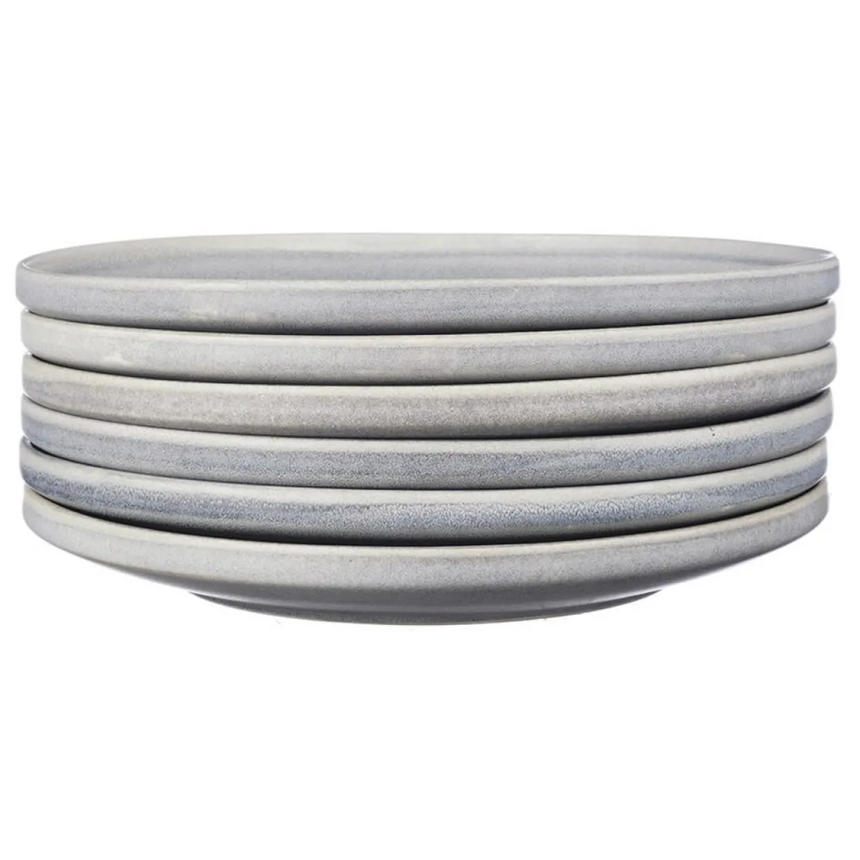 6 Assiettes plates en Grès Stone gris clair - D.27.5 cm-Bjorn Outlet