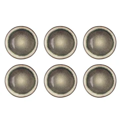 Bjorn Assiettes^6 Assiettes plates en Grès Iris beige/marron - D.26 cm
