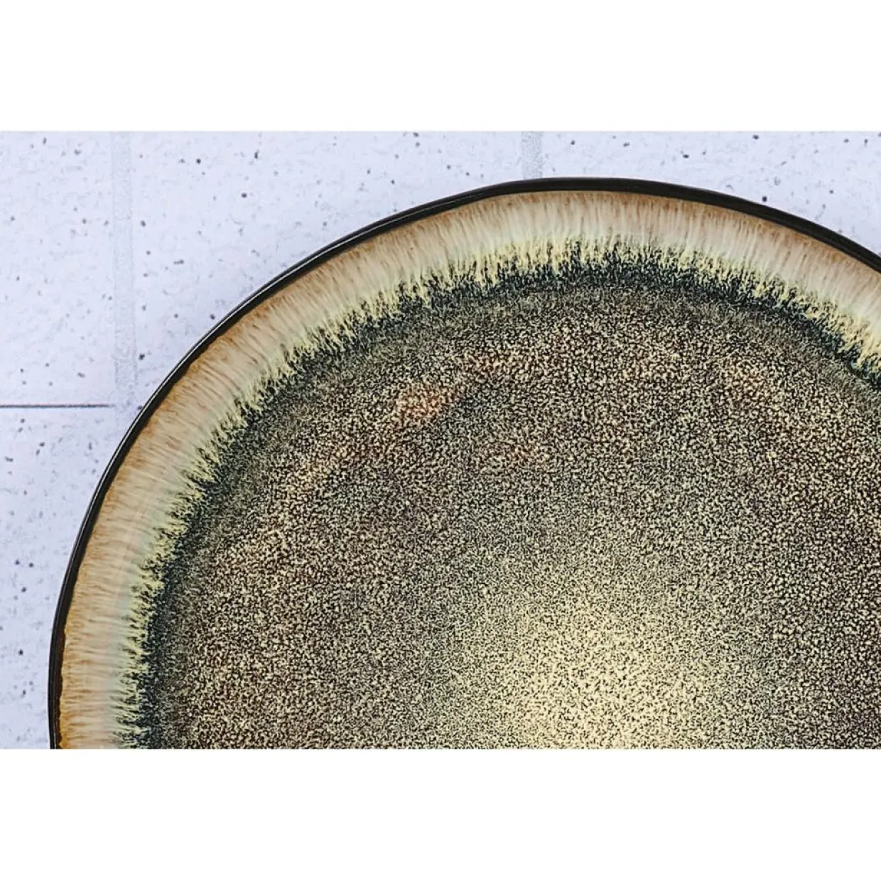 Bjorn Assiettes^6 Assiettes plates en Grès Iris beige/marron - D.26 cm