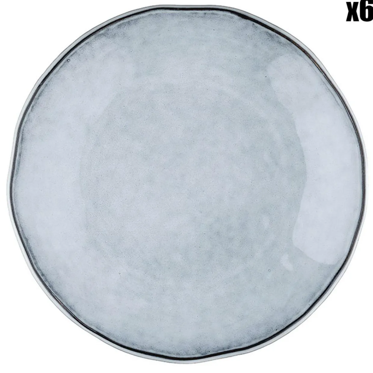 Bjorn Assiettes^6 Assiettes plates en Grès Cloud gris clair - D.27 cm