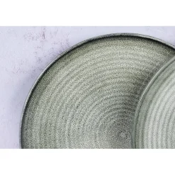 6 Assiettes plates en Grès Zen gris/bleu - D.28 cm-Bjorn