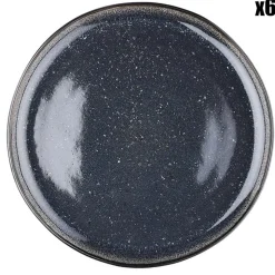 6 Assiettes plates en Grès Iris bleu foncé - D.26 cm-Bjorn Best