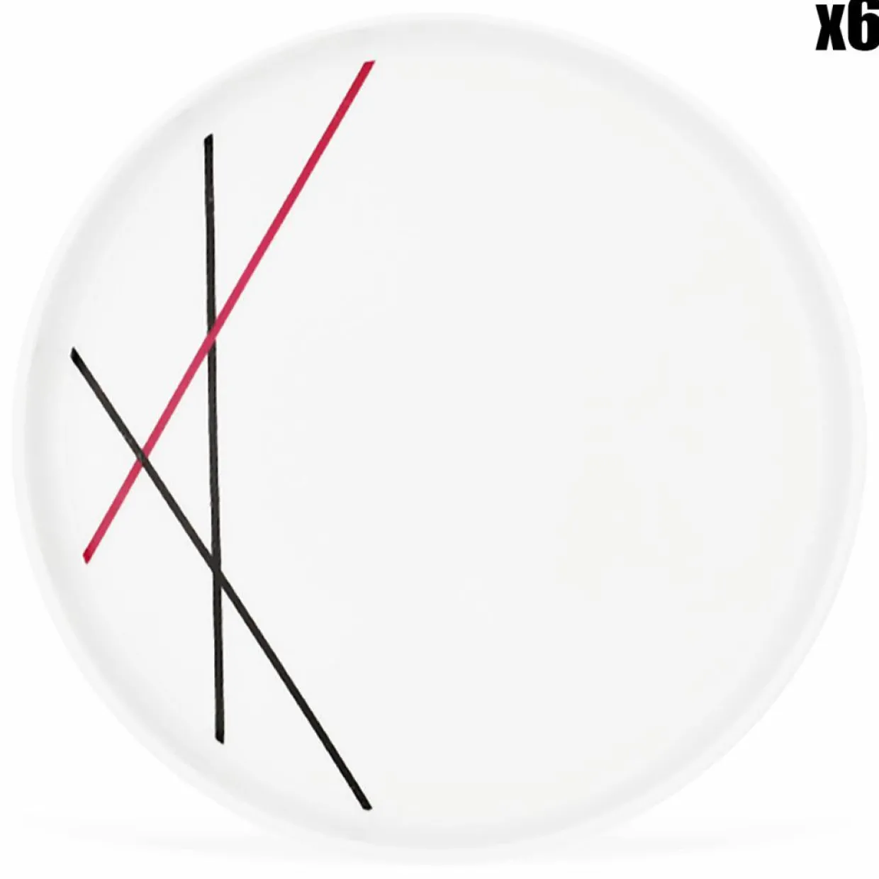 6 Assiettes plates en Porcelaine Bistrot blanches - D.27.5 cm-Fauchon
