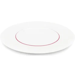 6 Assiettes plates en Porcelaine Ligne blanches - D.29 cm-Fauchon Hot