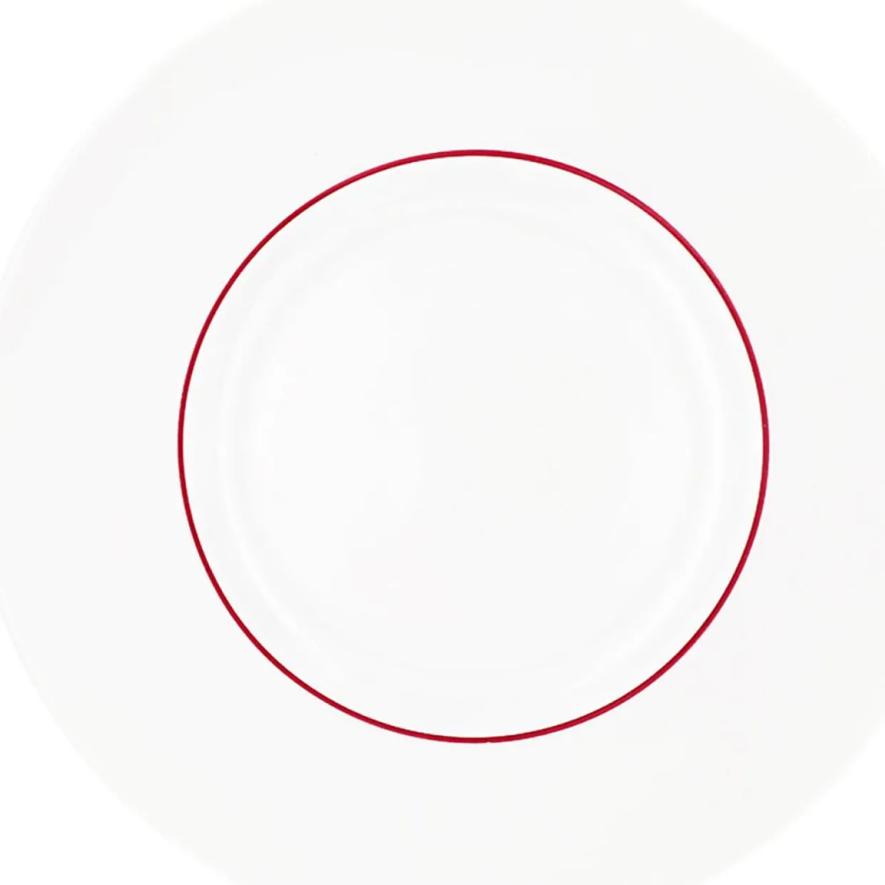 6 Assiettes plates en Porcelaine Ligne blanches - D.29 cm-Fauchon Hot