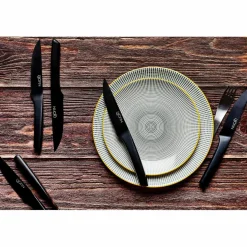 Bjorn Assiettes^6 Assiettes plates Pattern Eclipse gris anthracite - D.26 cm