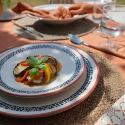 6 Assiettes PlatesAmatxi 25Cm En FaienceBlanc-Novastyl