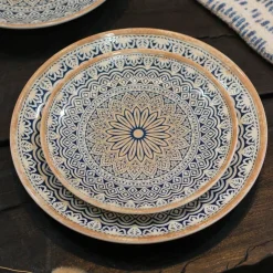 6 Assiettes PlatesByzance 27Cm EnPorcelaine-Novastyl Clearance