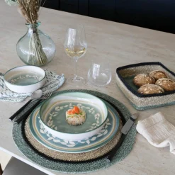 6 Assiettes PlatesCapria 28Cm En FaienceVert-Novastyl Hot