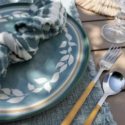6 Assiettes PlatesCapria 28Cm En FaienceVert-Novastyl Hot