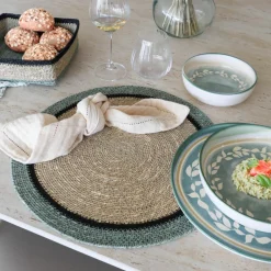 6 Assiettes PlatesCapria 28Cm En FaienceVert-Novastyl Hot
