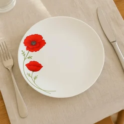 Novastyl Assiettes^6 Assiettes PlatesCoquelicot 27Cm EnPorcelaine