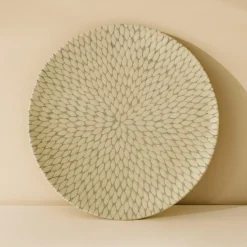 6 Assiettes PlatesJasmin 27Cm EnPorcelaine Blanc-Novastyl New