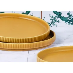 Bjorn Assiettes^4 Assiettes Scandi jaune ocre - D.16 cm