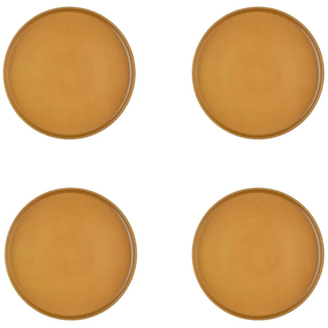 4 Assiettes Scandi jaune ocre - D.21 cm-Bjorn Clearance