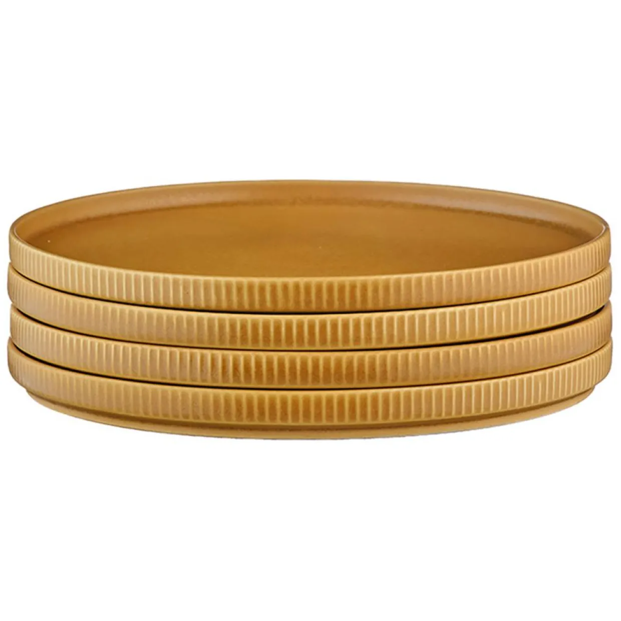 4 Assiettes Scandi jaune ocre - D.21 cm-Bjorn Clearance