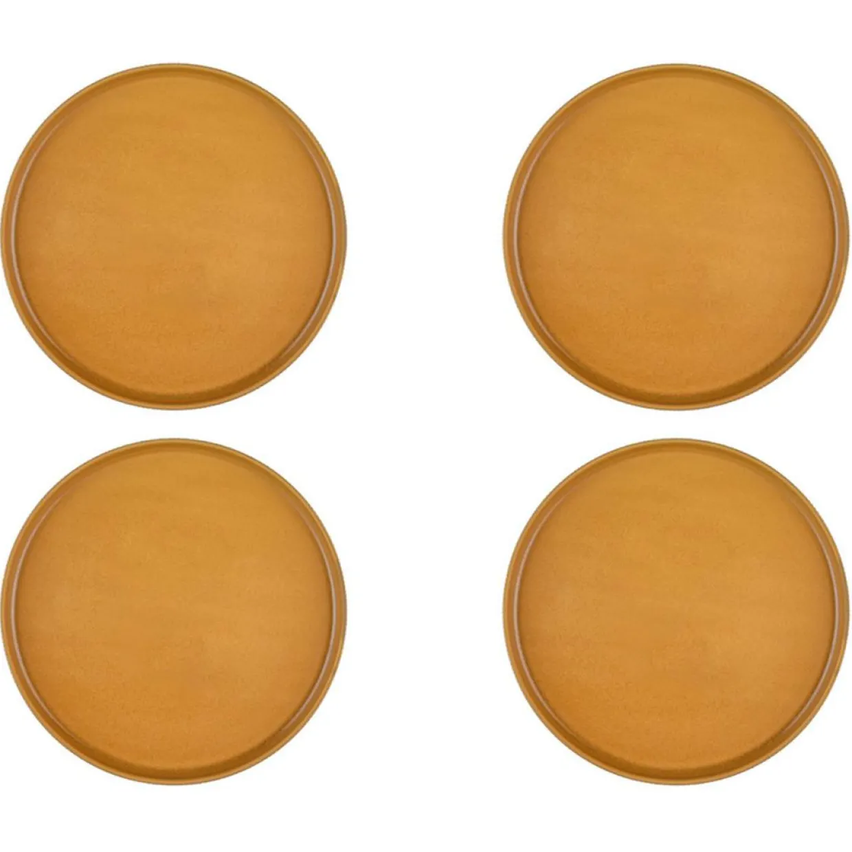 4 Assiettes Scandi jaune ocre - D.27 cm-Bjorn New