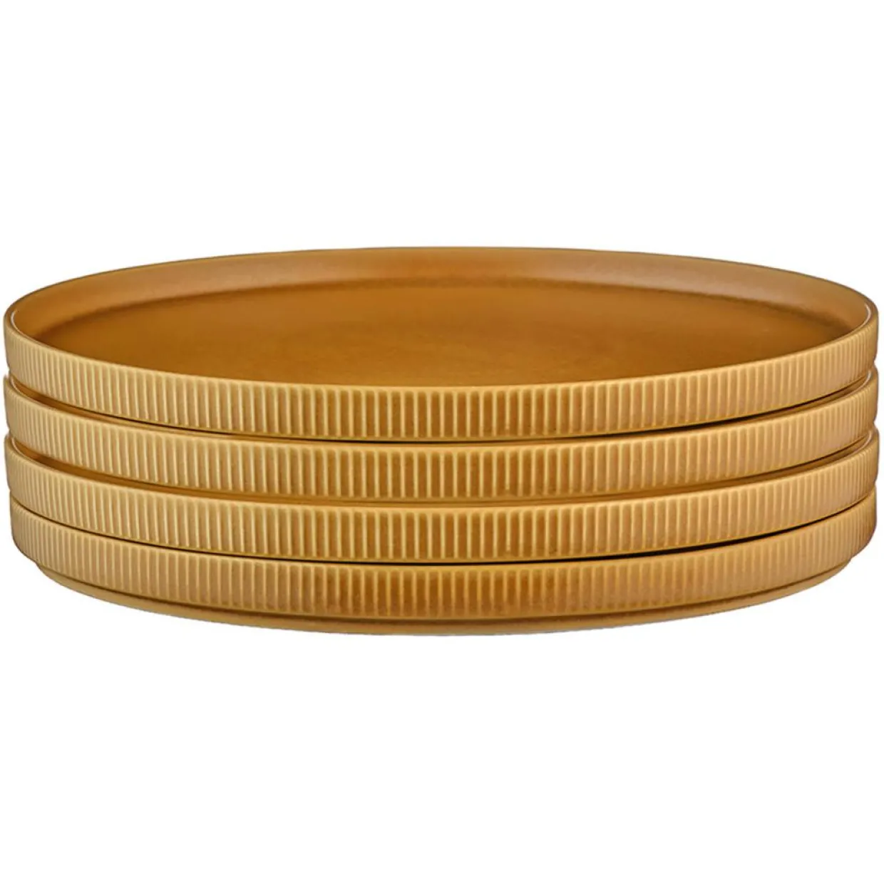 4 Assiettes Scandi jaune ocre - D.27 cm-Bjorn New