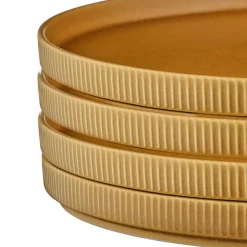 4 Assiettes Scandi jaune ocre - D.27 cm-Bjorn New