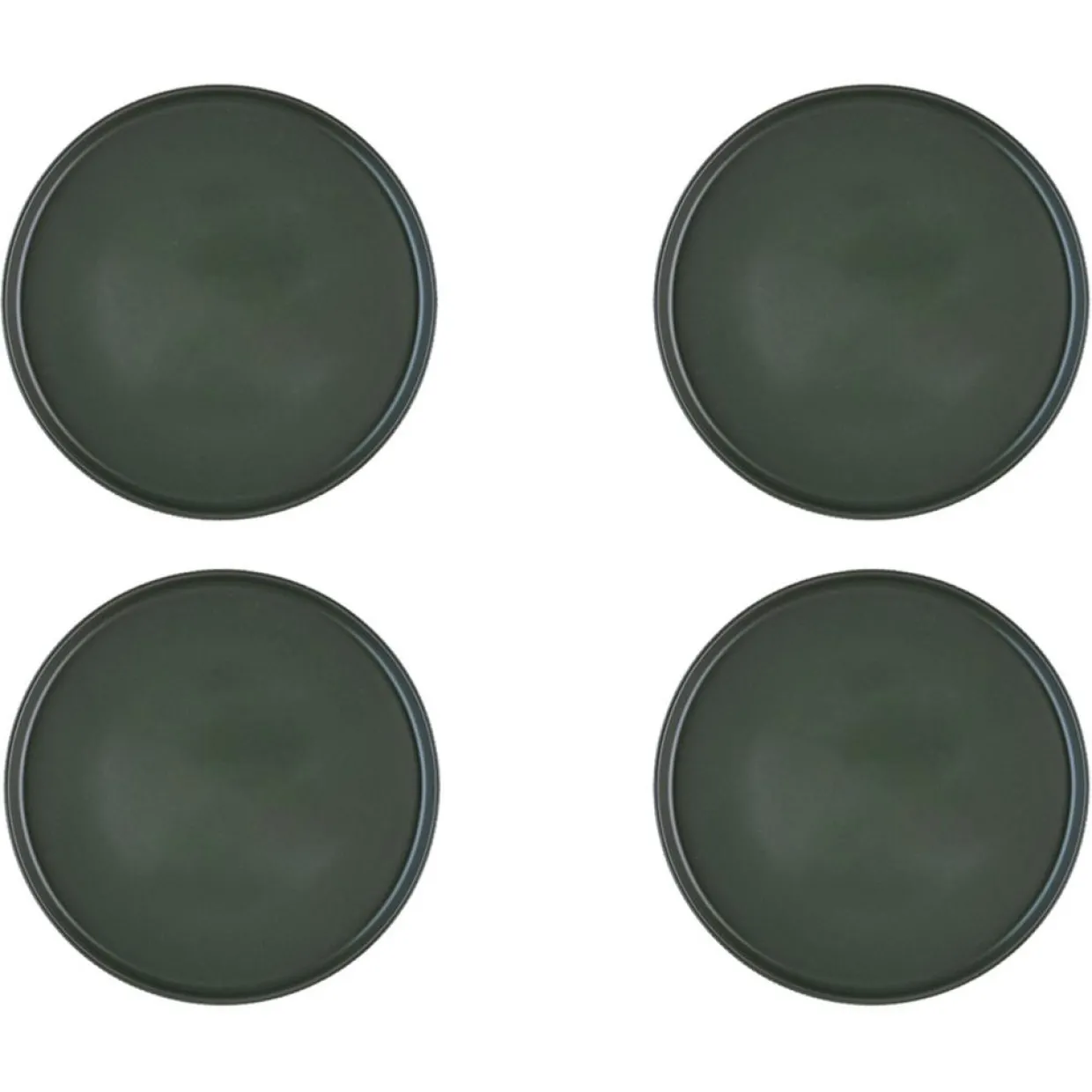 4 Assiettes Scandi vert olive - D.27 cm-Bjorn Outlet