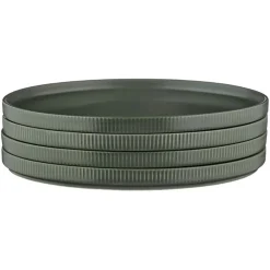 4 Assiettes Scandi vert olive - D.27 cm-Bjorn Outlet