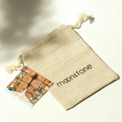2 Bagues Cléa Améthyste & verre facetté en laiton doré-Moonstone Hot