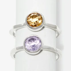 Femme Moonstone Bagues^2 Bagues Cléa Améthyste en laiton argenté