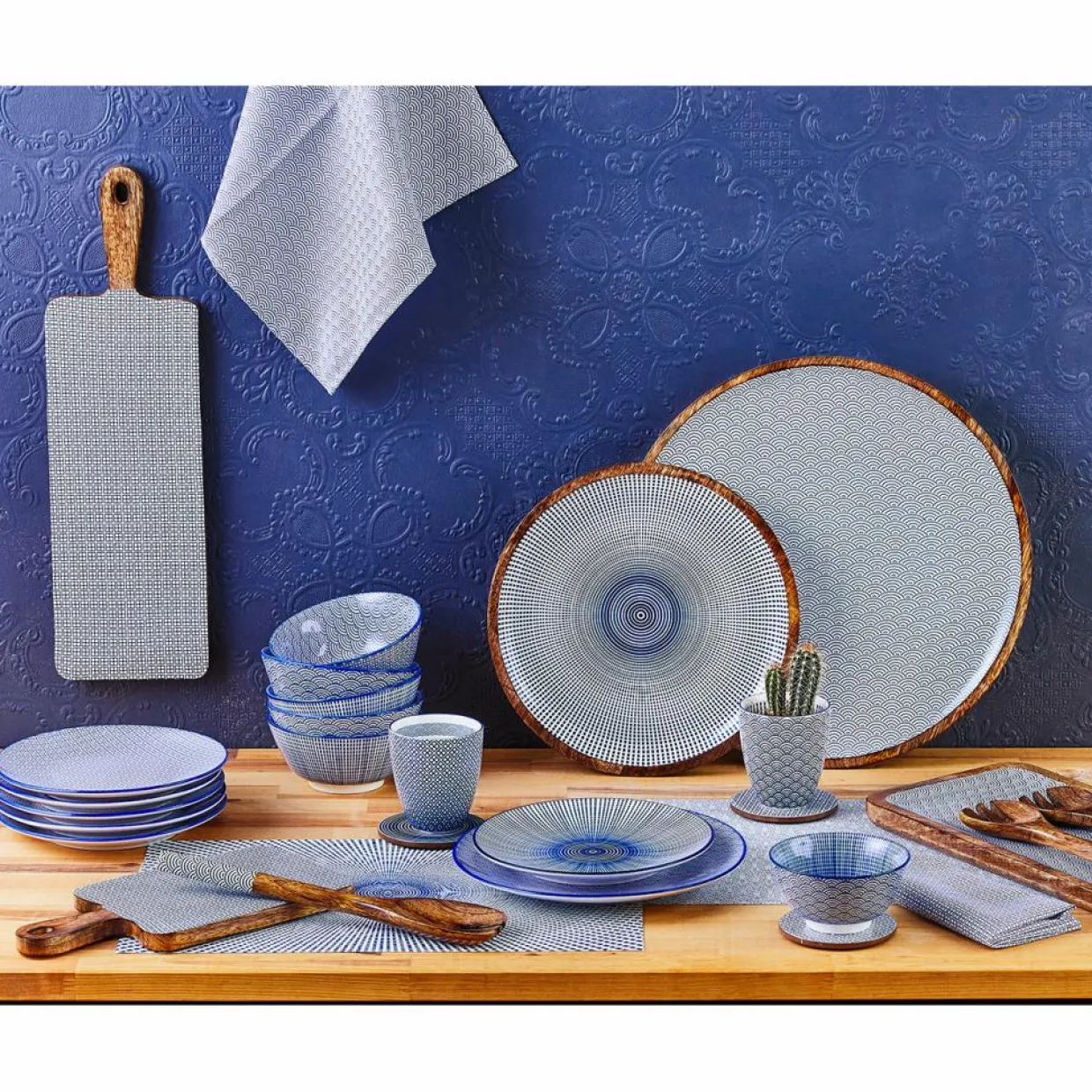 6 Bols apéritif Pattern Dark blue bleu foncé - D.12 cm-Bjorn Best