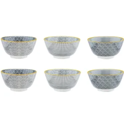 6 Bols apéritif Pattern Eclipse gris anthracite - D.12 cm-Bjorn New