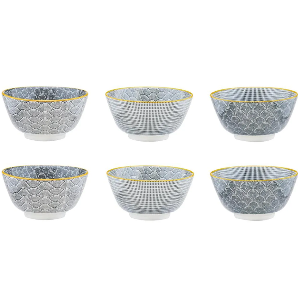 6 Bols apéritif Pattern Eclipse gris anthracite - D.12 cm-Bjorn New