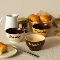 Novastyl Bols^6 Bols ChocolatSuisse 14Cm En Grès 3Couleurs Assorties